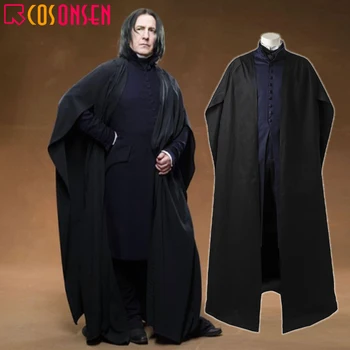 

Men Halloween Costume Professor Severus Snape Hogwarts School Cloak Deathly Hallows Magic Robe Professor Uniform COSPLAYONSEN