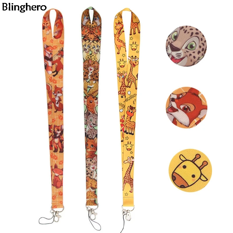 Blinghero, крутой микс, лисичка, леопард, жираф, ремешок для ключей, унисекс, для телефона, на шею, USB, ID, держатель, стильные подарки, BH0426