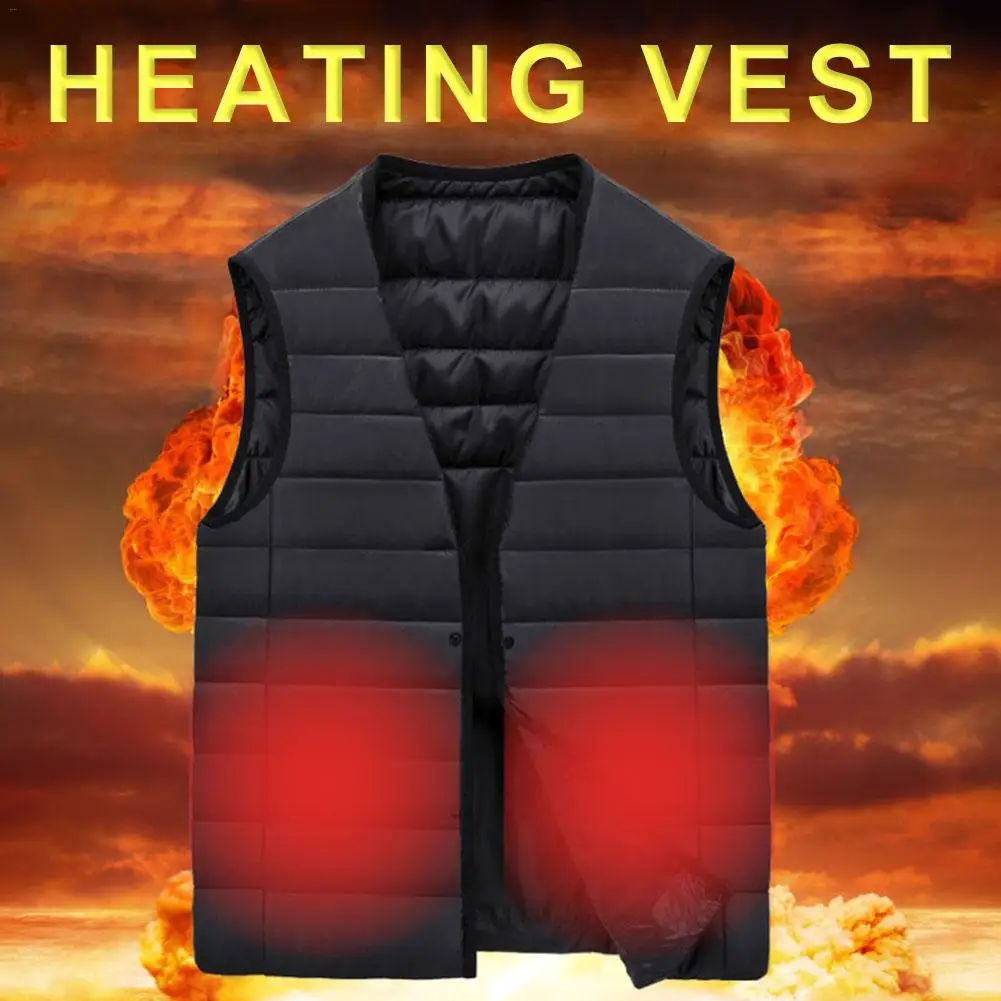 Моющийся смарт-жилет с подогревом для мужчин, хлопковое пальто с v-образным вырезом, Графен, углеродное волокно, зимняя куртка с подогревом, теплый жилет с подогревом 4XL