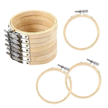 

10pcs/set 8-30cm Wooden Embroidery Hoops Frame Set Bamboo Embroidery Hoop Rings For DIY Cross Stitch Needle Craft Tool
