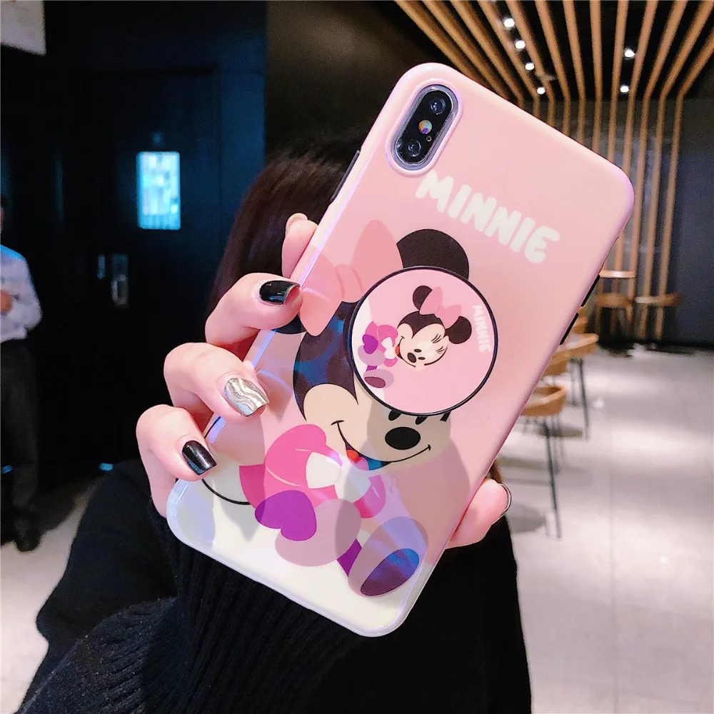 Для iPhone 11 Pro MAX забавные мультяшные милые очаровательные девчачьи мышь утка кронштейн Blue Ray IMD чехол для iPhone XR XS MAX X 6 6S 7 8 Plus