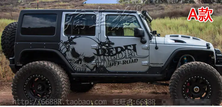 A Автомобильные наклейки для JEEP Wrangler, автомобильные наклейки с цветами, внедорожные украшения Wrangler, модифицированные наклейки для автомобилей - Название цвета: A