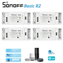 ITEAD Sonoff – Module de contrôle de lumière, 4 pièces, Basic R2, Wifi, télécommande intelligente sans fil, pour Alexa Google Home eWeLink