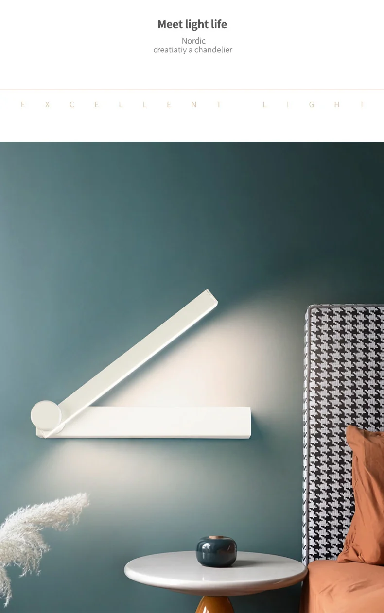 Nicho de Luz Nordic Cristal Espelho Parede Quarto Lâmpada Luminaria Sala Estar Led 4 Computers & Electronics