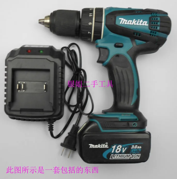 

MAKITA 18V lithium rechargeable electric drill, impact drill, electric screwdriver One charger, one 3AH battery used products