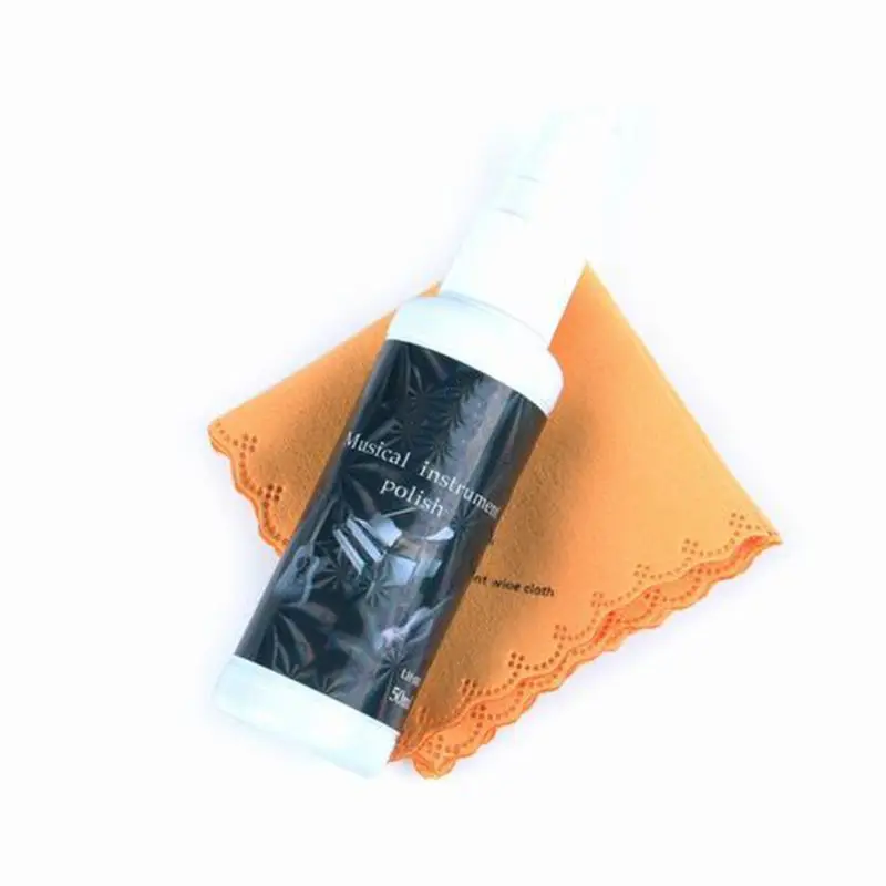 

50ml Guitar Bass Stringed Instrument String Maintenance Cleaner Polish Treated Spray with Cleaning Cloth