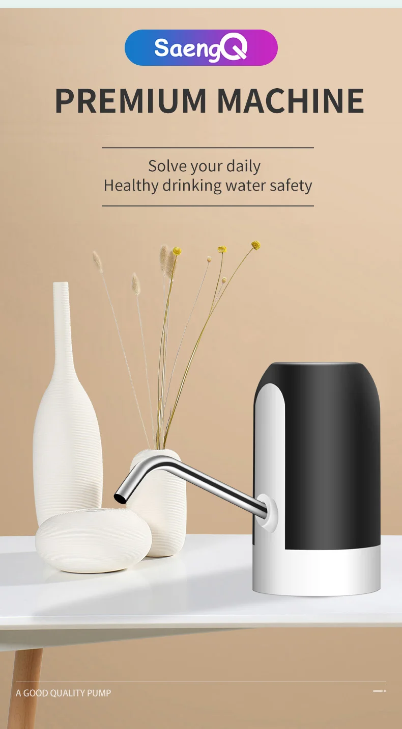 Usb rechargeable portable electric water dispenser pump for bottles – automatic and easy to use