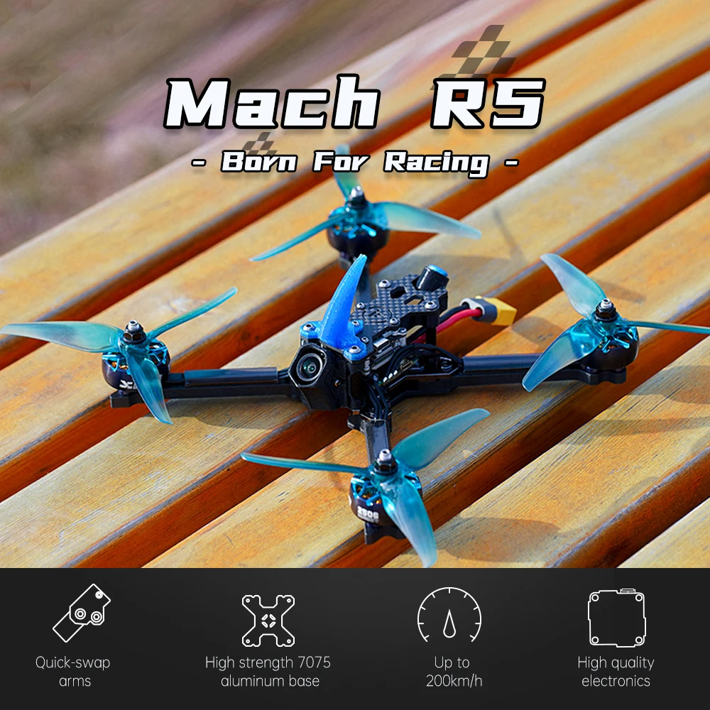 iFlight Mach R5 HD FPV Drone, Mach RS O Bor Foy Racmg C Quick-swap High strength