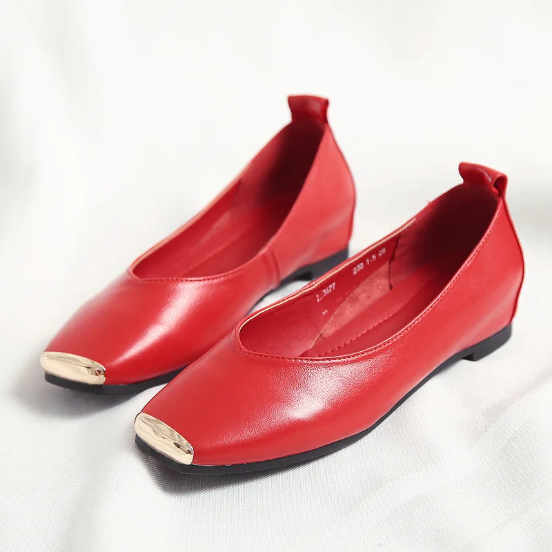 

2019 New Autumn Shoes Women's Leather Beef Tendon Soft Bottom Loafers Flat Shoes Fashion Shoes Large Size Women's Flats Shoes