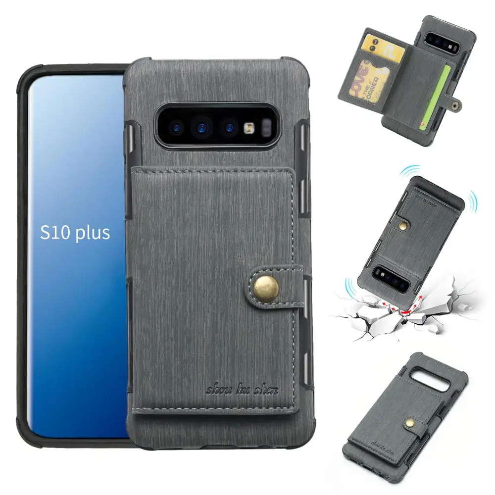 Чехол-книжка для Samsung galaxy S10 + с отделениями карт и задней крышкой S8 S9 S20 note 8 9 10