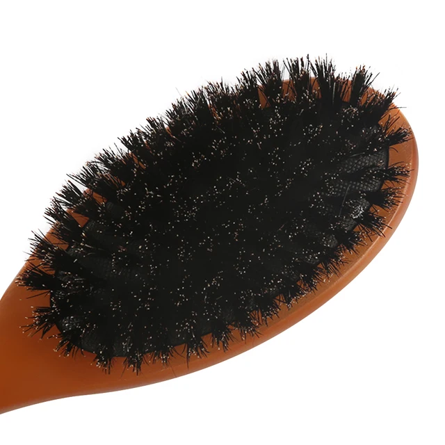 Natural Boar Bristle Brush Comb Anti-Static Oval Hairdressing Hair Styly Comb Wood Woman Hairbrush 3