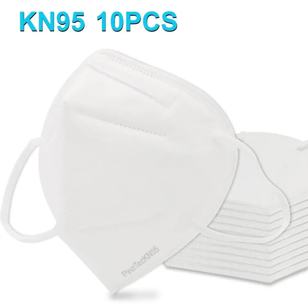 

10 PCS Safety Protective Mask KN95 Foldable Earloop Breathable Respirator Dustproof Protection Antiviral Anti-fog Face Mask