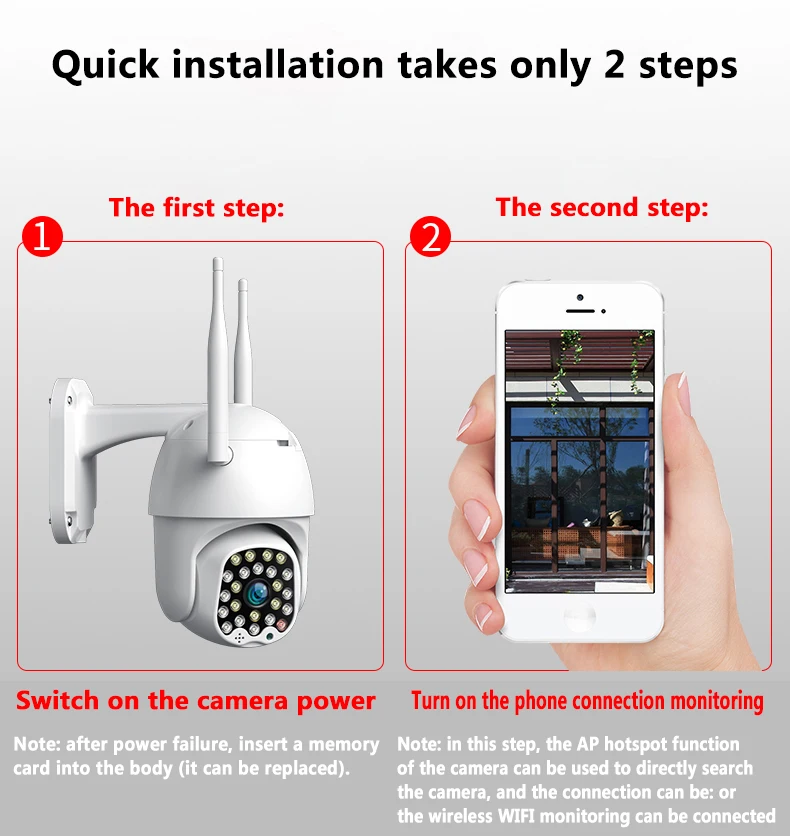 Беспроводная Wifi IP 5MP 1080P PTZ 23LED наружная скоростная купольная камера безопасности с поворотом 5X цифровым зумом сеть видеонаблюдения
