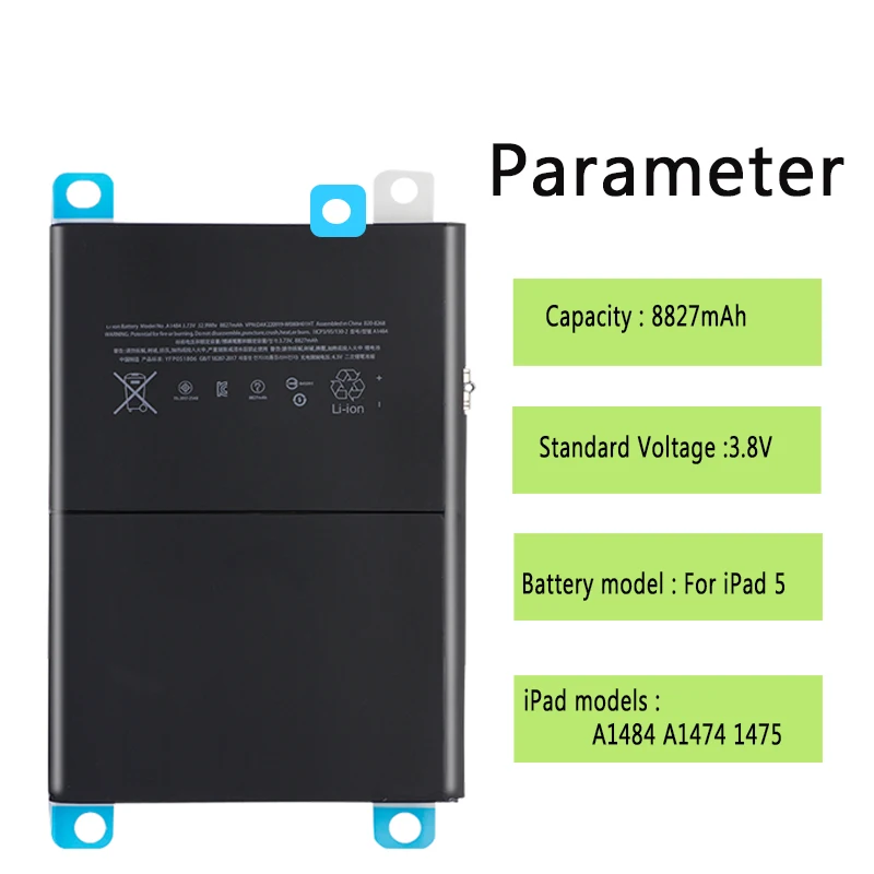 Аккумулятор для планшета для IPad 5 Air 8827 мАч Высококачественная запасная батарея для Ipad 5 Air A1484 A1474 1475 с бесплатными инструментами