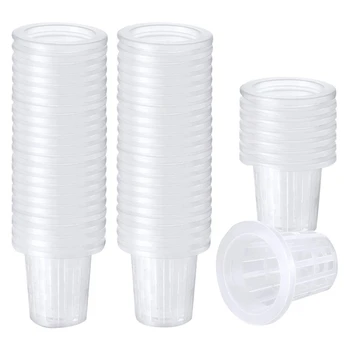 

80 Pack 2.36 Inch Net Cups Slotted Mesh Wide Lip Filter Plant Net Pot Bucket Basket for Hydroponics Aquaponics Orchids