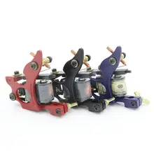 Новая Профессиональная катушка татуировки 10 обертывания стальная машинка для тату для лайнера и шейдера три цвета для татуировок