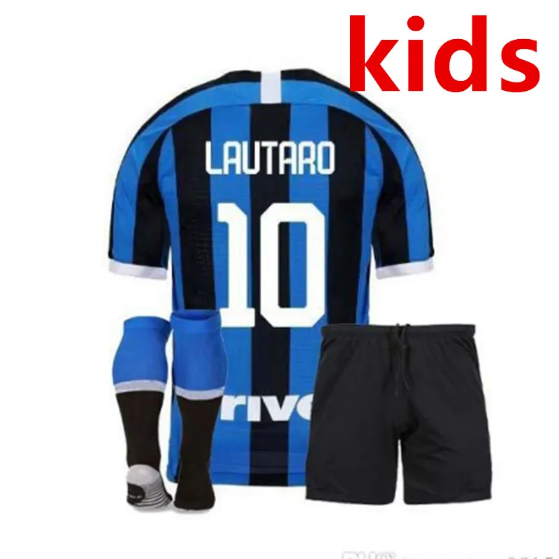 19 20 футболка «Inter milan» Детский комплект Футбольная Футболка «Inter milan» LAUTARO ICARDI NAINGGOLAN Inter milan Детские майки - Цвет: kids