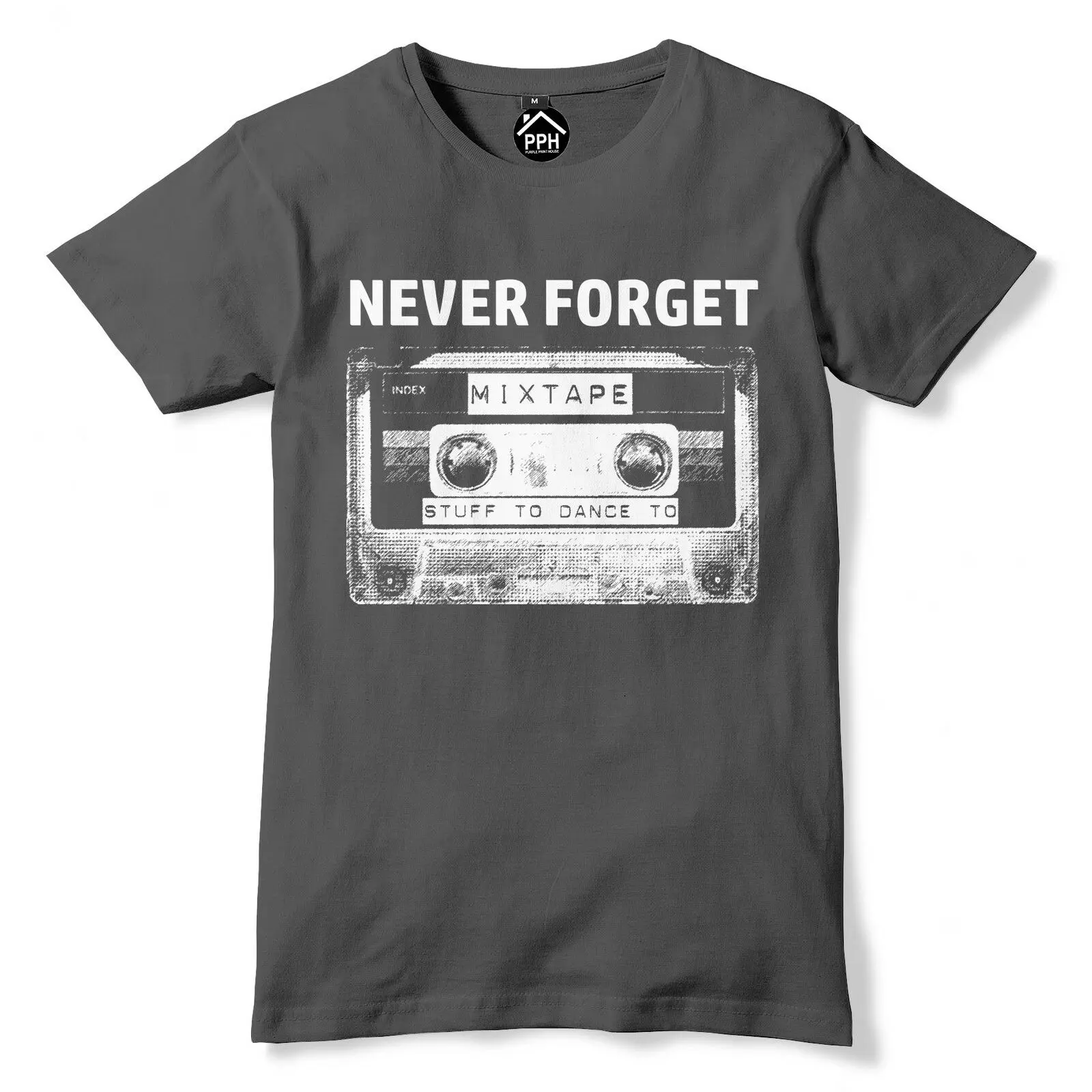 Never Forget Cassette Tape T Shirt Old School 80s 90s Music Top Disco