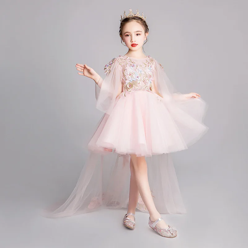 ; розовое детское платье с цветочным принтом; Vestidos De Noches Para Ninas; Платья с цветочным узором для девочек на свадьбу