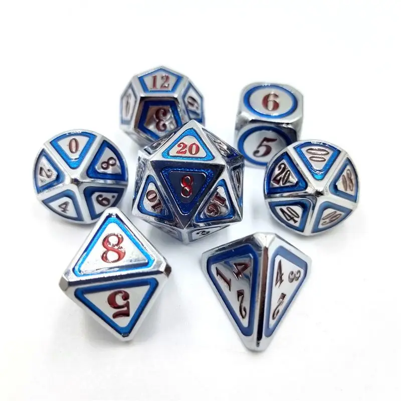 Новые металлические кости 7 шт./компл. RPG Dice D & настольная игра магический реквизит