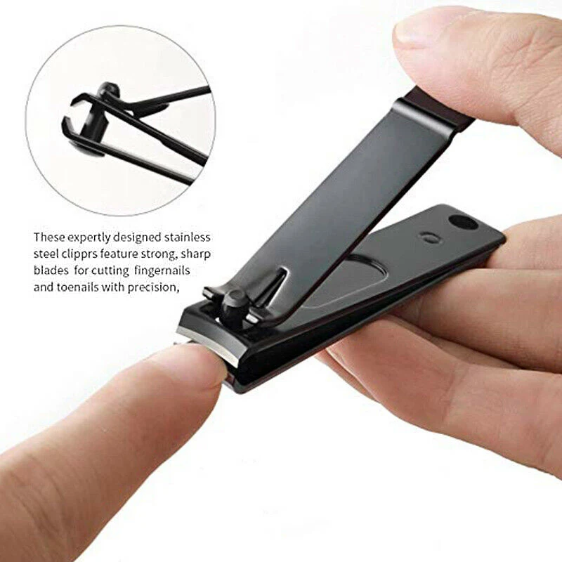 

Manicure Tool Black Trimmer Nail Clipper Portable Toe Cutter Fashion Appearance Slip Handle for Comfortable Grip Stainless Steel