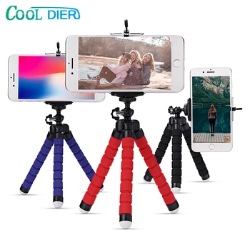 

COOL DIER Phone Tripod Mini flexible Octopus Tripod Portable Sponge bracket For iPhone Samsung Xiaomi huawei phone with clip