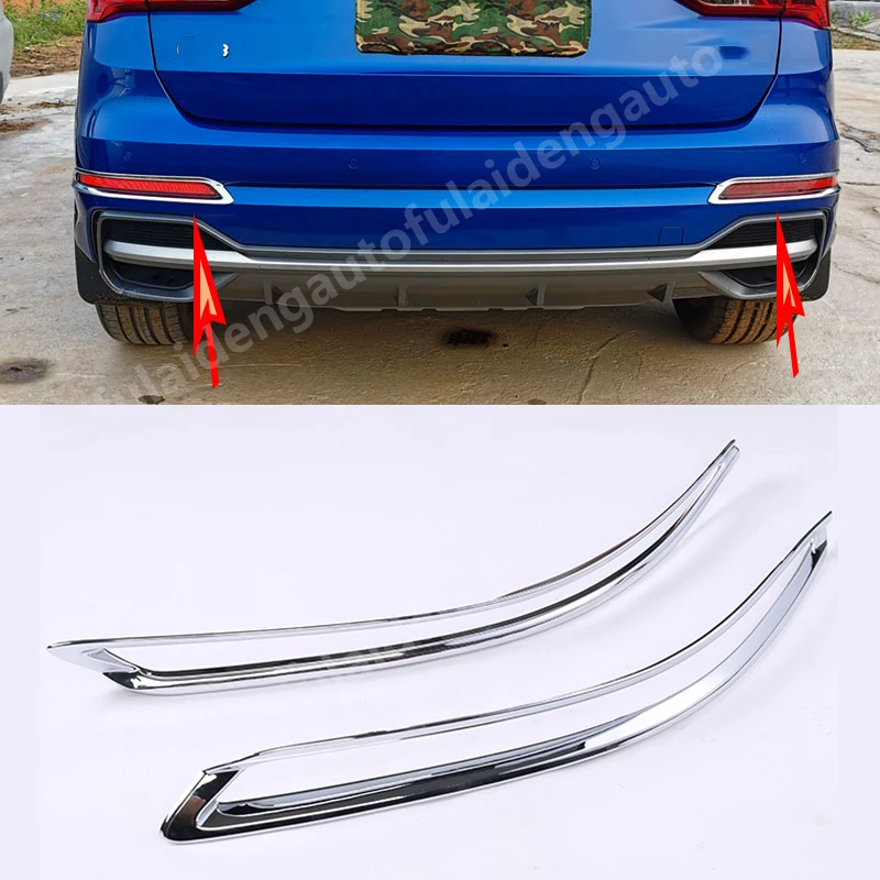 

2019 2020 for Audi Q3 (F3) Carbon fiber ABS Chrome Rear Fog Light Lamp Decoration Cover Trim 2PCS