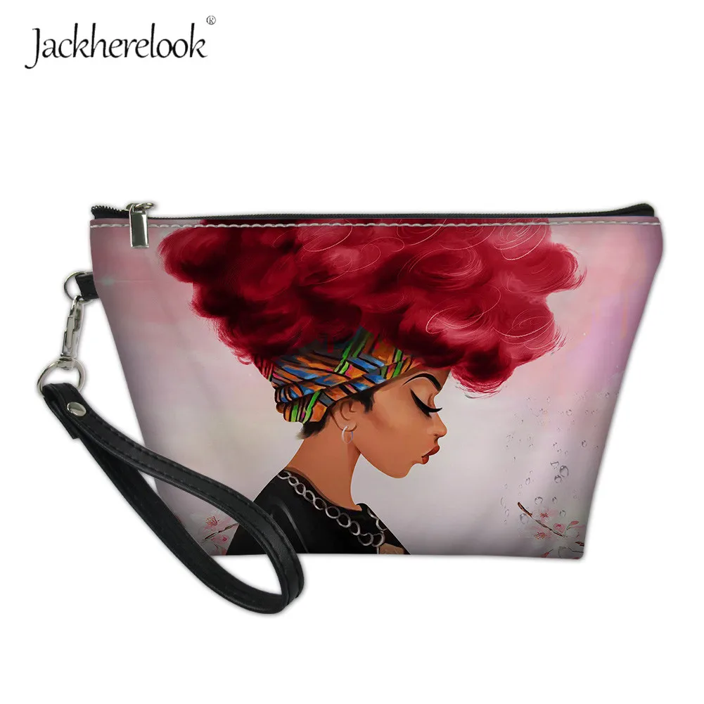 

Jackherelook Black Girls Magic Afro Printing Cosmetic Bag for Female Fashion Women Make up Organizer Case Portable Toiletry Bags