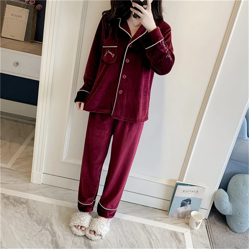 Winter pajamas ladies thick warm long-sleeved home service elegant suit pajamas party bride dressing gown халатик bathrobe
