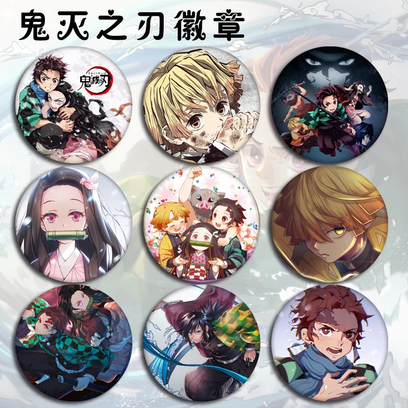 

Anime Demon Slayer Kimetsu No Yaiba Kamado Tanjirou Cosplay Prop Pin Brooch Kamado Nezuko Badges Button Brooch Pins Accessories