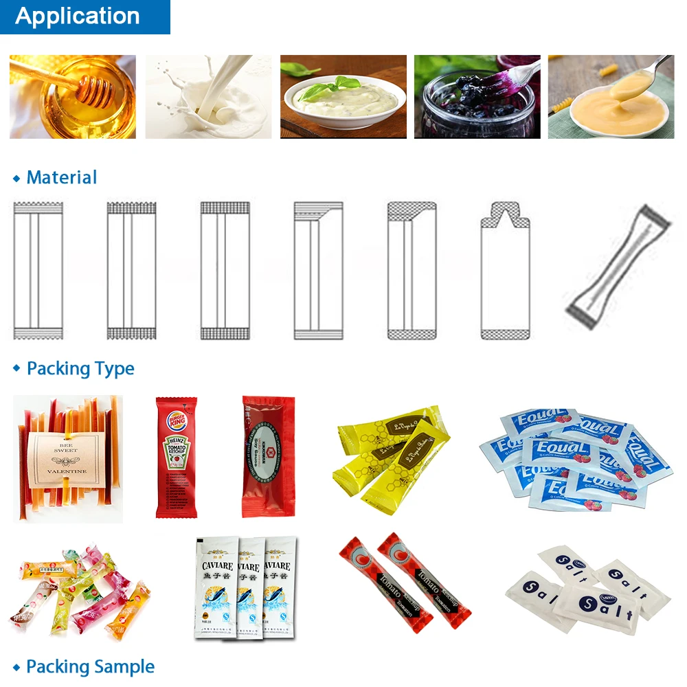 Small Manufacturing Automatic Honey Mustard Sauce Sachet Packing Machine Sauce Multi Lane Pack Machine