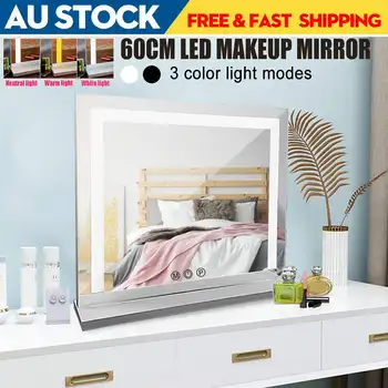 

Large Hollywood Style Makeup Mirror with Lights Cosmetic Lighted Vanity Mirror 60 LED Lighted Mirror 60x52.5x14cm AU Plug