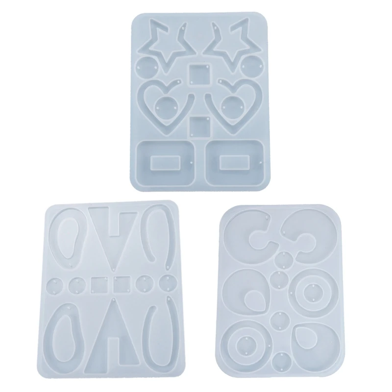 

3PCS Earring Resin Molds Silicone Resin Casting Molds Epoxy Molds Eardrop DIY Making Tool for Earring Pendant Jewelry