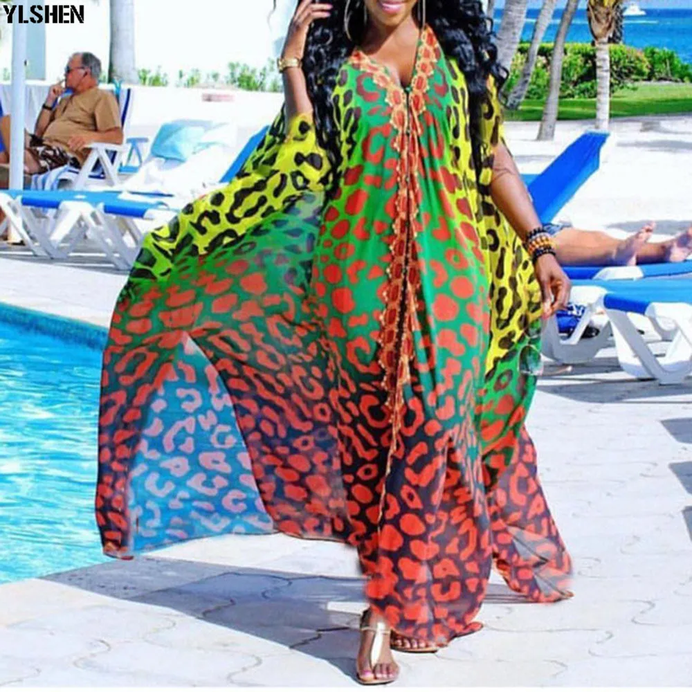 Print African Dresses For Women African Clothes Africa Dress Dashiki Ladies Clothing Ankara Plus Size Robe Africa Women Dress 02