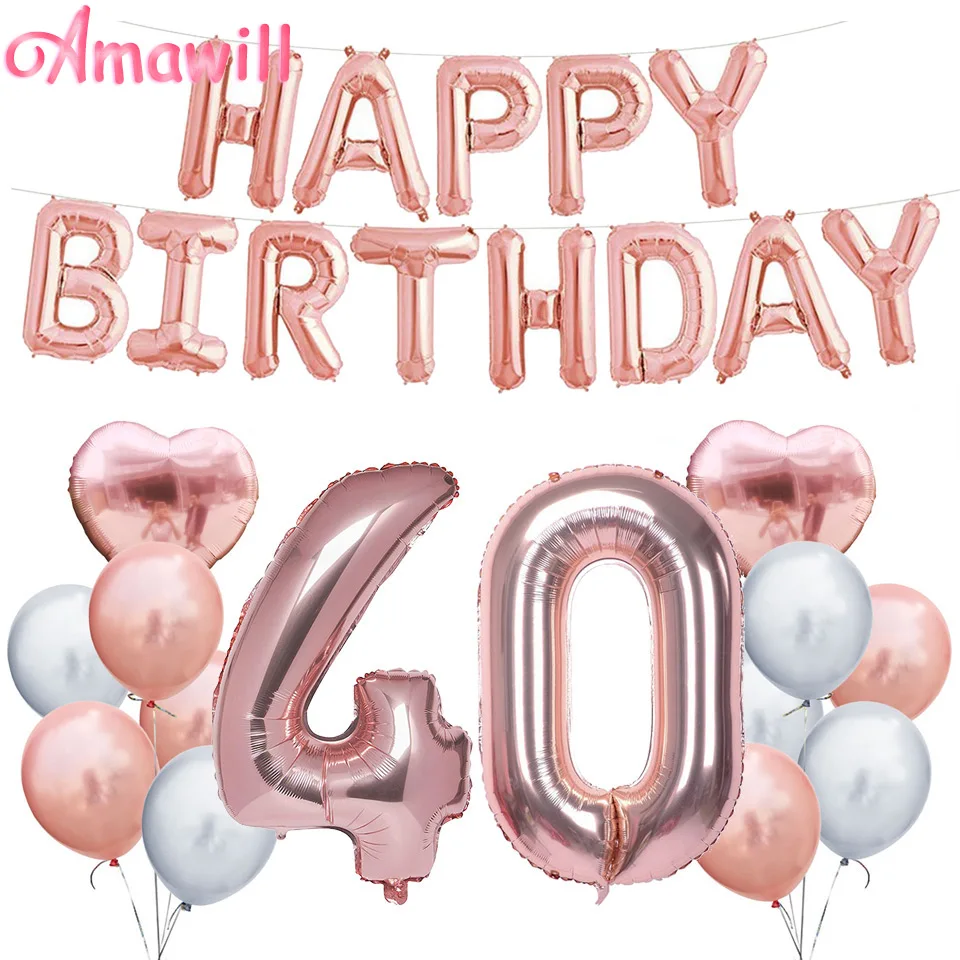 Amawill 70th День рождения украшения для взрослых из розового золота с днем рождения Фольга шар 70 лет принадлежности для юбилейной вечеринки 75D - Цвет: No.27