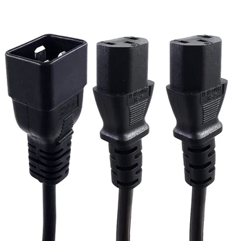 

Heavy Duty Splitter Power Cord IEC320 C20 Male to 2X C13 Dual Female Y Splitter Cable 32cm Server PDU UPS Power Cord 0.32m