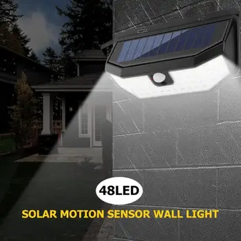 

48 LED Solar Wall Light USB Rechargeable PIR Motion Sensor Garden Yard Lamp 270 Degree Wide-angle Illumination Weatherability