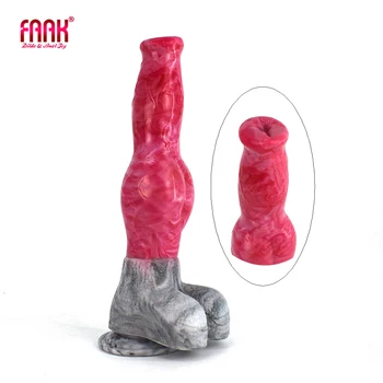 FAAK Silicone Long Dog Penis With Suction Cup Knot Dildo Gory Meat Multi Color Adult Products For Women Man Anal Sex Toys Shop 1