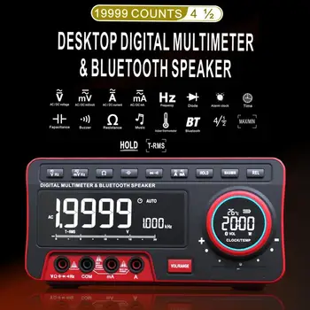 

New 19999 counts T-RMS Desk-type Digital Multimeter & BT Speaker AC/DC Current Voltage Meter Auto/Manual Range ZT-5566
