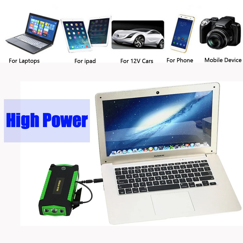 GKFLY 12V Car Battery Booster 16000mAh Car Jump Stater Starting Device Portable Power Bank Jumpstart for Petrol Diesel