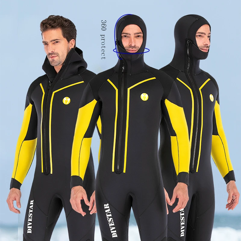 Combinaison De Plongee En Neoprene Pour Hommes 7mm Fermeture Eclair Frontale Garde Au Chaud Pour La Chasse Sous Marine La Natation Le Surf Aliexpress