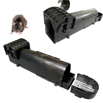 

Black Continuous Mouse Trap Box Catching Live Rat Bait Station Cage