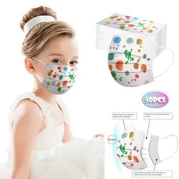 

For Kids Child Halloween Disposable mascarillas Face Mask 3 Ply Cute Print Masks breathable Scarf Face Mask Fast Delievry