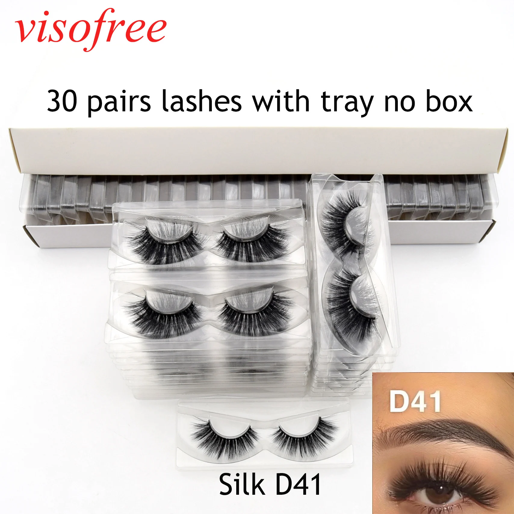 Visofree 30 пар/лот ресницы с лотком без коробки оптовая продажа 3d норковые макияж