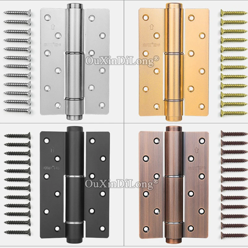 

3PCS Space Aluminum Hydraulic Buffer Universal Door Hinges Auto Self-closing Invisible Door Hinges/Door Stops/Door Closer 5Color