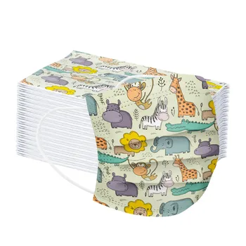 

Face Mask Disposable Animal Print Non Woven Face Mask 3 Layer Ply Filter Mask Breathable Adult Unisex Mouth-muffle Mondmasker