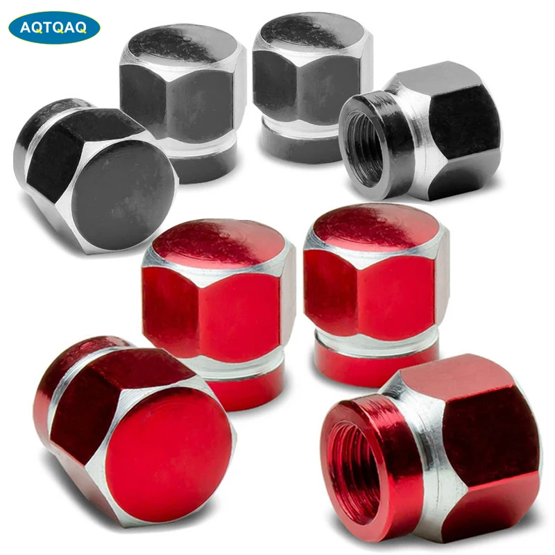 

4Pcs/Lot Universal Aluminum Auto Bicycle Car Tire Valve Caps Tyre Wheel Hexagonal Ventile Air Stems Cover Airtight Rims Accessor