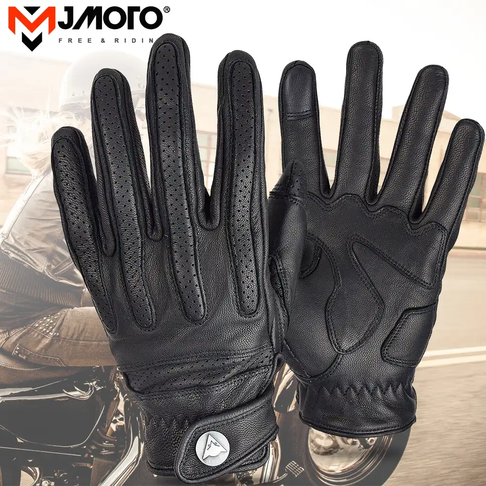 オートバイの手袋の革男性モトレーシンググローブ100 リアルレザー自転車ccylingバイクモトクロス乗馬手袋夏 Aliexpress