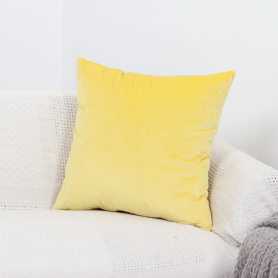 Luxury Fashion Velvet Cushion Cover Pillow Cover Pillowcase Green Yellow Pink Blue Purple Gray Home Decorative Sofa Throw Pillow - Цвет: 19