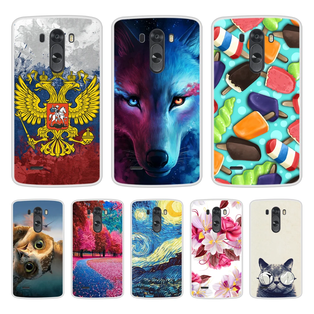 Чехол для LG G3 мягкий силиконовый чехол из ТПУ с крутым рисунком телефона LGG3 D855 в